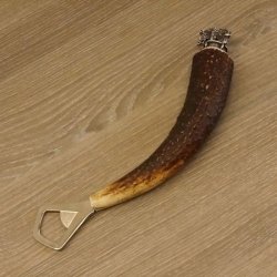 Décapsuleur avec bois de cerf Manche en corne de cerf avec embout décoratif Sanglier debout GL22cm #27.19.8.11