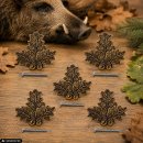 5 x EIKENBLAD Deckblad voor trofeeën van everzwijnen