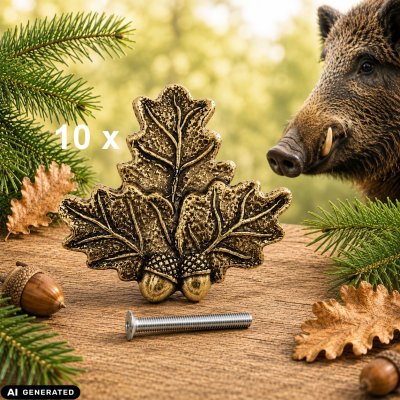 10 x HOJAS DE ROBLE Cubierta para trofeos de armas de caza mayor