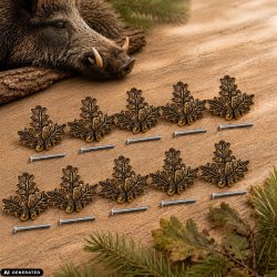 10 x HOJAS DE ROBLE Cubierta para trofeos de armas de caza mayor