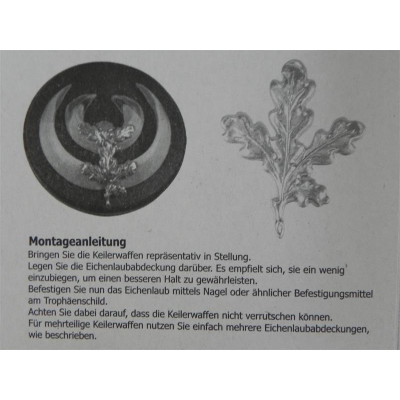 10x Eichenlaub Deckblatt, Verzierung f&uuml;r Keilertroph&auml;en  EUROHUNT