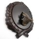 Keilerschild geschnitzt dunkel AF 17,5 cm mit 1 Stück Keiler Kopf Deckblatt groß Keilerbrett Gewaffbrett Trophäenschild
