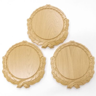 3 Stück Keilerschilder geschnitzt Eiche hell AF 16 cm Keilerbrett Gewaffbrett Trophäenschild