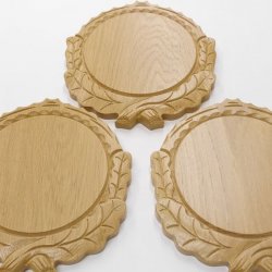 3 Stück Keilerschilder geschnitzt Eiche hell AF 16 cm Keilerbrett Gewaffbrett Trophäenschild