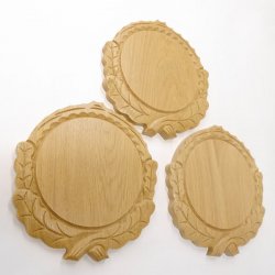 3 Stück Keilerschilder geschnitzt Eiche hell AF 16 cm Keilerbrett Gewaffbrett Trophäenschild