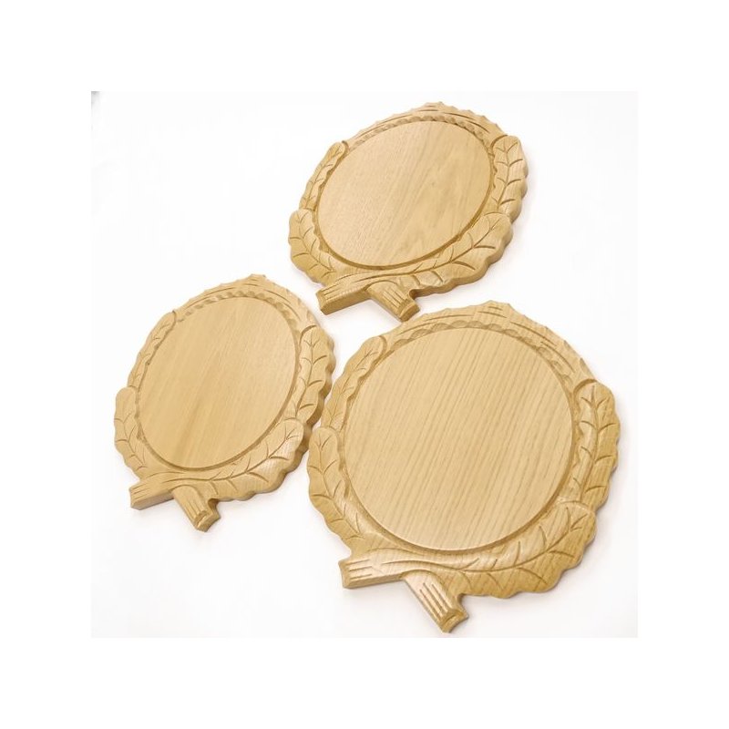 GTK Keilerschild Rund Eiche Hell - 17cm Aufsatzfläche, Trophäenschild Für Wildschwein