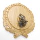 Keilerschild geschnitzt Eiche hell AF 17,5 cm mit 1 Stück Keiler Kopf Deckblatt groß Keilerbrett Gewaffbrett Trophäenschild