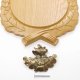 Keilerschild geschnitzt Eiche hell AF 17,5 cm mit 1 Stück Eichenlaub Deckblatt groß Keilerbrett Gewaffbrett Trophäenschild