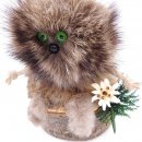 Wolpertinger Wolpi Pr&auml;parat taxidermy Mini mit Holz Edelweiss und gr&uuml;ne Augen H&ouml;he 20 cm
