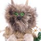 Wolpertinger Wolpi Präparat taxidermy Mini mit Holz Edelweiss und grüne Augen Höhe 20 cm