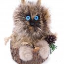 Wolpertinger Wolpi Pr&auml;parat taxidermy Mini mit Tannenzapfen und hellblaue Augen H&ouml;he 20 cm
