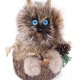Wolpertinger Wolpi Präparat taxidermy Mini mit Tannenzapfen und hellblaue Augen Höhe 20 cm
