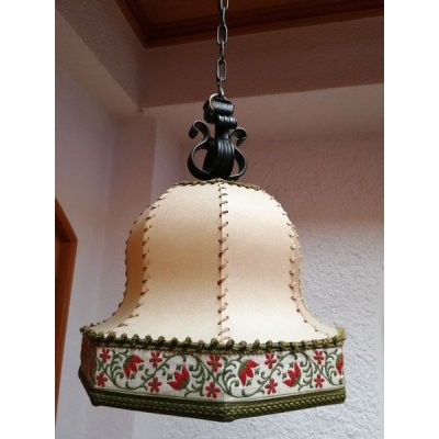 Deckenlampe Pendelleuchte Lampe Leuchte H&auml;ngelampe mit Transparent Leder Lampenschirm 1 - flammig
