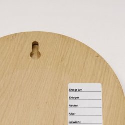 3 Stück Keilerschilder rund Eiche hell AF 15 cm Keilerbrett Gewaffbrett Trophäenschild mit 3 Stück Eichenlaub Deckblatt 6-blättrig