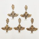 5 Stück Eichenlaub Deckblätter mit Bachenkopf Verzierung für Keiler Gewaff Trophäen 2 teilig mittel