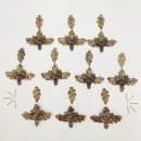 10 Stück Eichenlaub Deckblätter mit Bachenkopf Verzierung für Keiler Gewaff Trophäen 2 teilig mittel