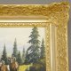 Ölbild auf Leinwand Gemälde im Echtholz Prunkrahmen Barockrahmen Stuck Jagdbild Mufflonherde