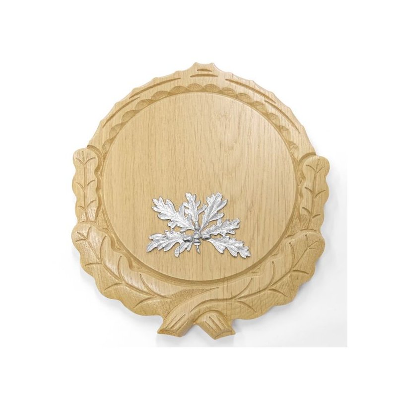 GTK Keilerschild Geschnitzt Dunkel 16cm - Trophäenschild Mit Eichenlaub Deckblatt