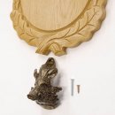 Keilerschild geschnitzt Eiche hell AF 16 cm mit 1 Stück Keiler Kopf Deckblatt groß Keilerbrett Gewaffbrett Trophäenschild