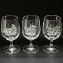 6 Stück Wein Gläser Weinglas Set mit Jagdmotiv