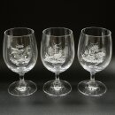 6 Stück Wein Gläser Weinglas Set mit Jagdmotiv