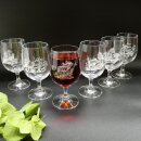 6 Stück Wein Gläser Weinglas Set mit Jagdmotiv