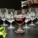 6 Stück Wein Gläser Weinglas Set mit Jagdmotiv