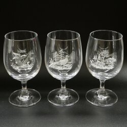 6 Stück Wein Gläser Weinglas Set mit Jagdmotiv