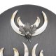 3 Stück Wildschwein Keilerwaffen mit Eichenlaub Verzierung Trophäe Keiler Gewaff Hauer Länge 13,7 cm auf Trophäenschild