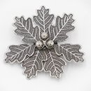 1 pièce Arme de sanglier Feuille de chêne Grande feuille de couverture à 7 feuilles avec 3 glands argentés