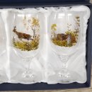 4 teiliges Bier Pils Gläser Set Glas farbigen Jagd Dekor Motiv Geschenk Karton