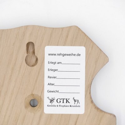 Reh Trophäenschild Aus Massivholz - Schicke Präsentation Für Deine Jagdtrophäe