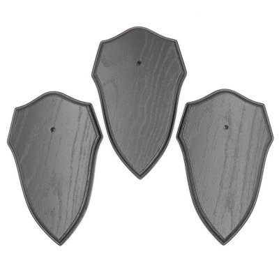 3 St&uuml;ck Troph&auml;enschilder Wappenform f&uuml;r Reh Troph&auml;en AF 19 cm x 11 cm Spitz Eiche dunkel