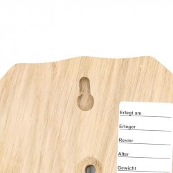 5 Stück Reh Trophäenschilder Stumpf groß Eiche hell AF 21 x 13 cm