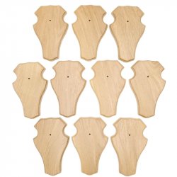 10 Stück Reh Trophäenschilder Stumpf groß Eiche hell AF 21 x 13 cm