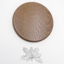 Keilerschild rund braun AF 15 cm Keilerbrett Gewaffbrett Trophäenschild mit Eichenlaub Deckblatt 6-blättrig