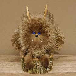 kleines Wolpertinger Wolpi Präparat taxidermy mit blaue Augen, kleine Flügel und Reh Geweih Horn Höhe 27 cm #86.2.75