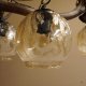 Geweihlampe 6  flammig aus Rothirsch Stangen und Hirschrosen H 120 cm geschliffene Gläser Jagdmotiv Lampe Geweih Leuchte