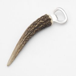 Flaschenöffner mit Hirschgeweih Rothirsch Hirsch Geweih Stange als Griff GL 17 cm # 27.2.118