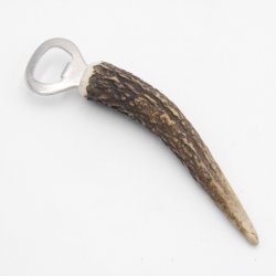 Flaschenöffner mit Hirschgeweih Rothirsch Hirsch Geweih Stange als Griff GL 17 cm # 27.2.118