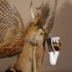 Wolpertinger Wolpi Bisam Präparat mit große Flügel, Pfeife und Stock, mit grünen Augen Fabelwesen Gaudi Geschenk #86.7.31