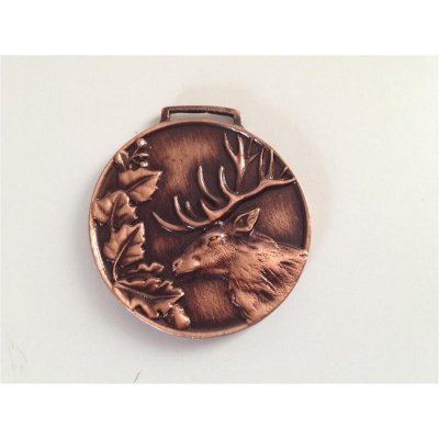 Medaille Hirsch Rothirsch Auszeichnung Prämierung Bronzefarben