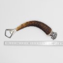 Abrebotellas con asta de ciervo Mango de cuerno de ciervo con adorno en el extremo Jabalí de pie GL 21 cm #27.19.8.23