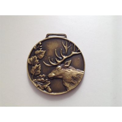 Medaille Hirsch Auszeichnung goldfarben Pr&auml;mierung