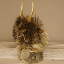 Kleines Wolpertinger Wolpi Präparat taxidermy mit gelbe Augen, kleine Flügel und Reh Geweih Horn #86.2.88