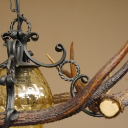 Deckenleuchte Gestell aus Schmiedeeisen Sikahirsch Stangen Lampe Leuchte Lampenschirm 1 - flammig